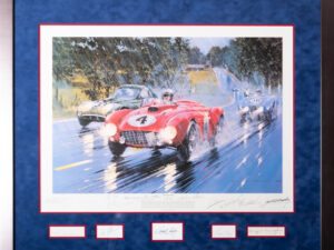 Framed Le Mans 1954 with 14 Autographs