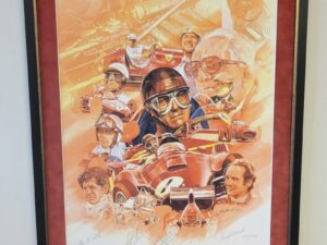 Custom Framed Ferrari Anniversary with 5 Signatures - Warwick