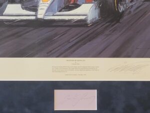 Framed Master of Monaco Senna by Watts - Remarque & Autograph close up